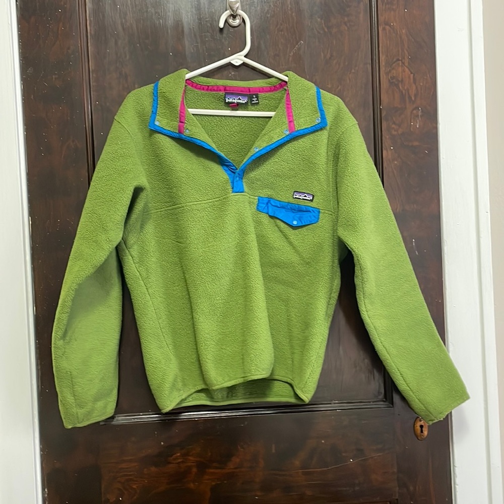 RARE Vintage Patagonia 1991 Synchilla Snap T Green